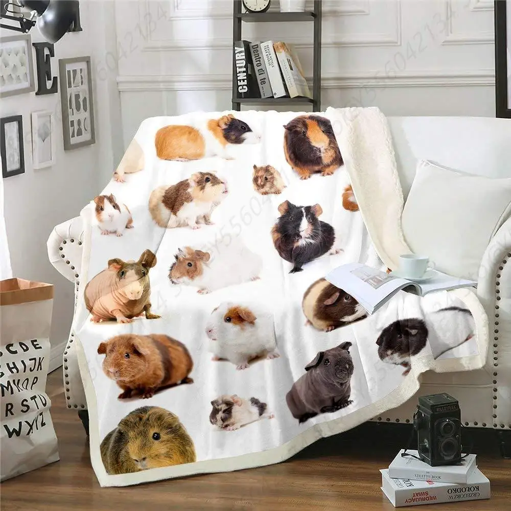 

Одеяло с морской свинкой, детский размер для мальчиков и девочек, милое одеяло с принтом мыши из мультфильма, кавайное одеяло с милым декором для домашних животных, флисовое одеяло