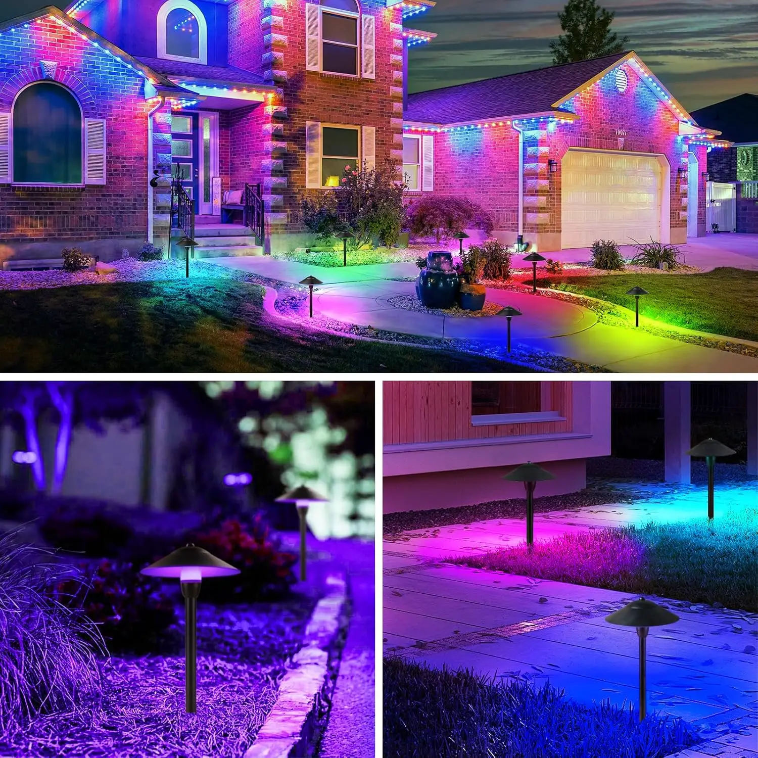 Lights 3W Color Changing Pathway Lights 12-24V Multi-Color Path Lights Waterproof