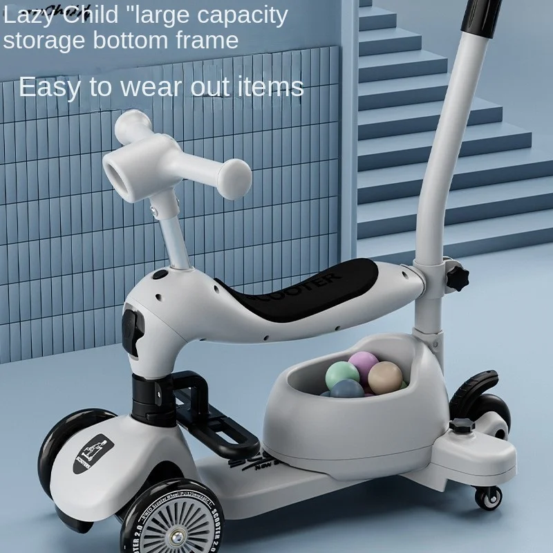 lazychild small child scooter baby can sit can push can glide baby multifunctional scooter 0-3-6 years old walking car news