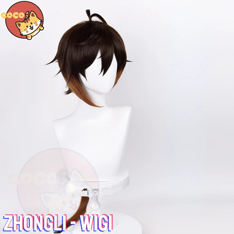 Zhongli Cosplay Wig Game Genshin Impact Zhongli Cosplay Zhong Li Wig 90cm Long Ponytail Wig CoCos