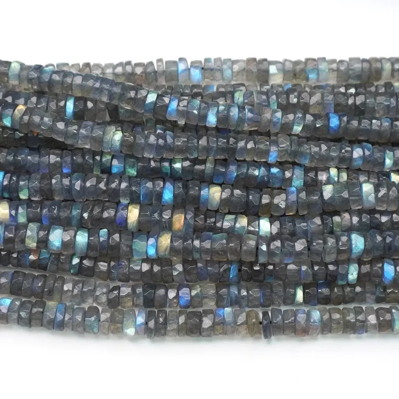 

6A Labradorite roundelle faceted 5-5.5mm nature for DIY making jewelry necklace 40cm FPPJ wholesale loose beads