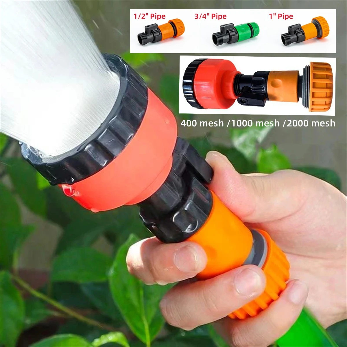 Durable Garden Sprinkler Head 400/1000/2000 Mesh Garden Greenhouse Sprayer Nozzle for 1/2" 3/4" 1" Water Pipe Watering Gun 1Pc