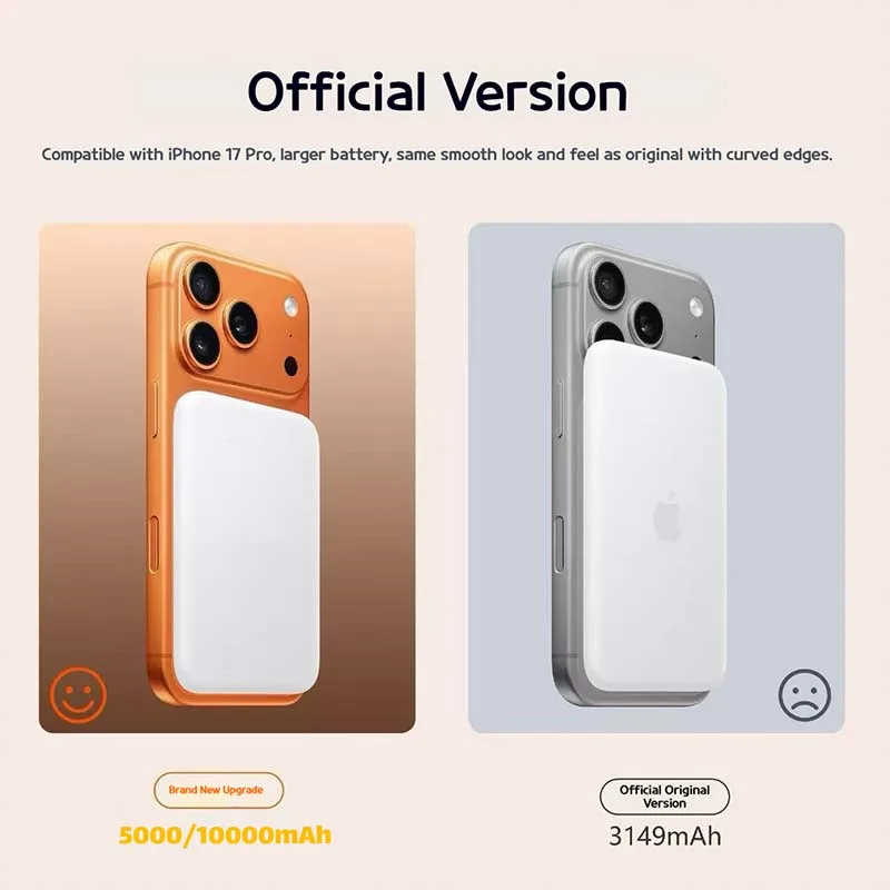 10000mAh Ultra-thin Power Bank PD 22.5W Wireless Fast Charging Portable External Battery for iPhone Samsung