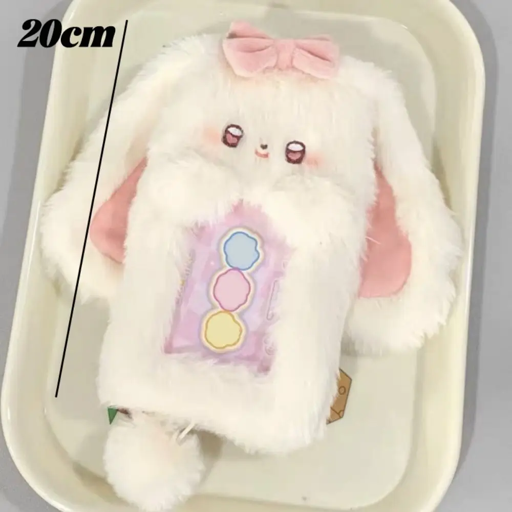 Multifunctional Photocard Case Big Eared Rabbit/Border Collie Plush Card Case Rabbit/Dog/Cat Photo Card Holder School Office