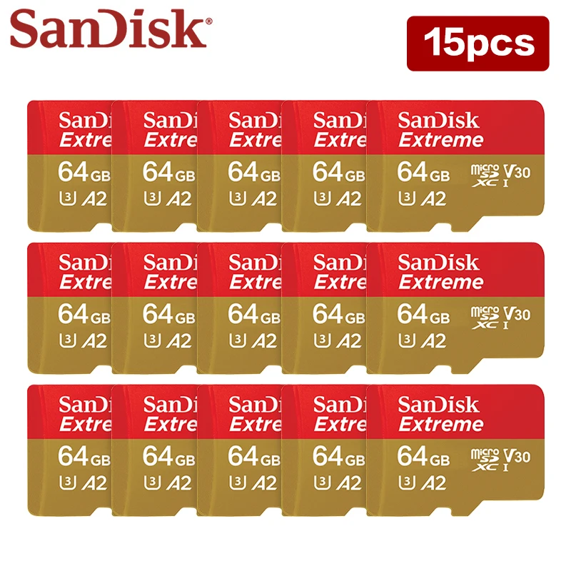 Tarjeta Micro SD SanDisk A2 memoria Flash extrema 32GB 64GB 128GB 256GB tarjeta TF venta al por mayor U3 V30 SDXC Mini tarjeta SD para teléfono tableta