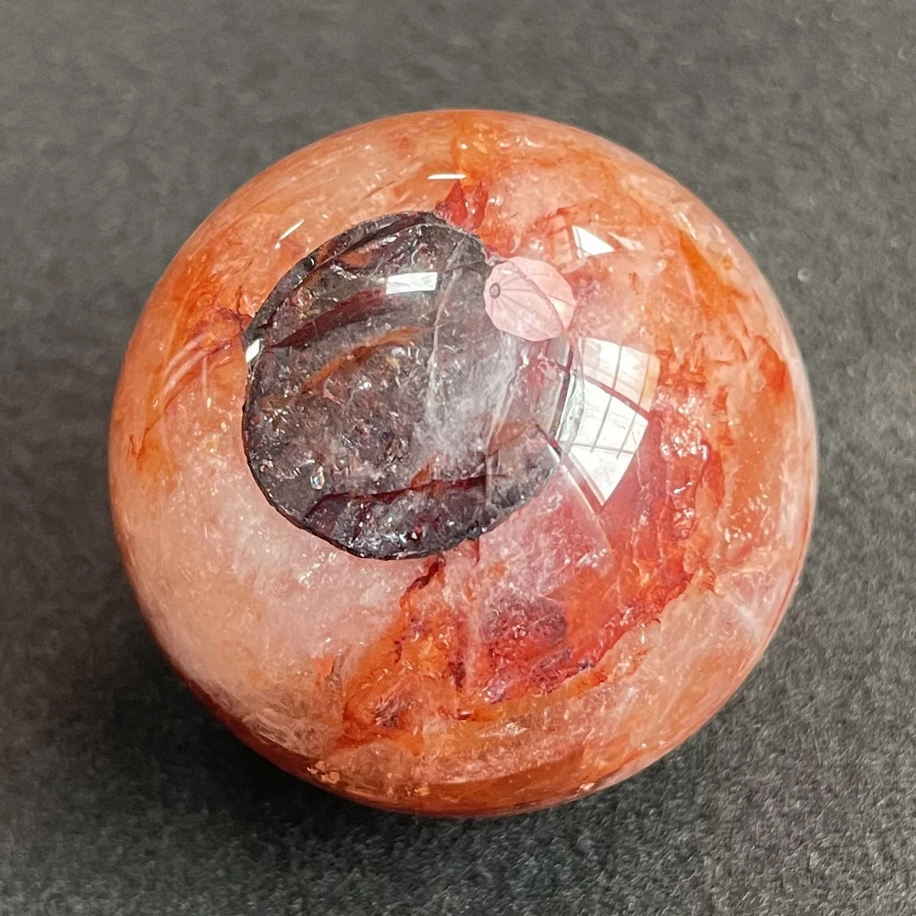 Boule de Clip Rouge Arc-en-Ciel en Pierre Naturelle, Sphère de Quartz Clair, Décoration de Roche Rugueuse, Guérison Polie, Y281, 115g