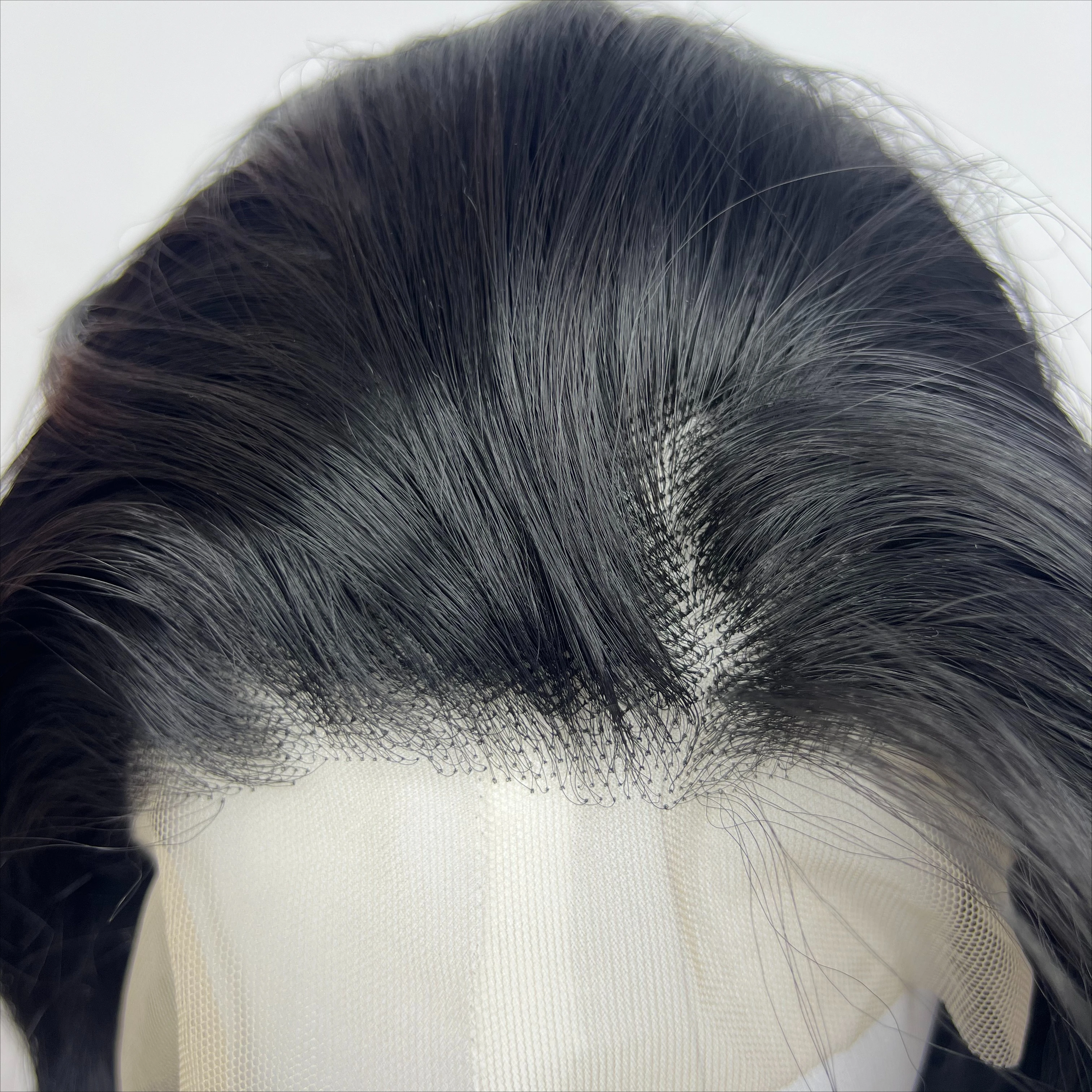 Parrucca corta nera Ashely per uomo 8 pollici 13 * 4 HD Frontale in pizzo Fibre ad alta temperatura Parrucche sintetiche in pizzo dall'aspetto naturale per cosplay