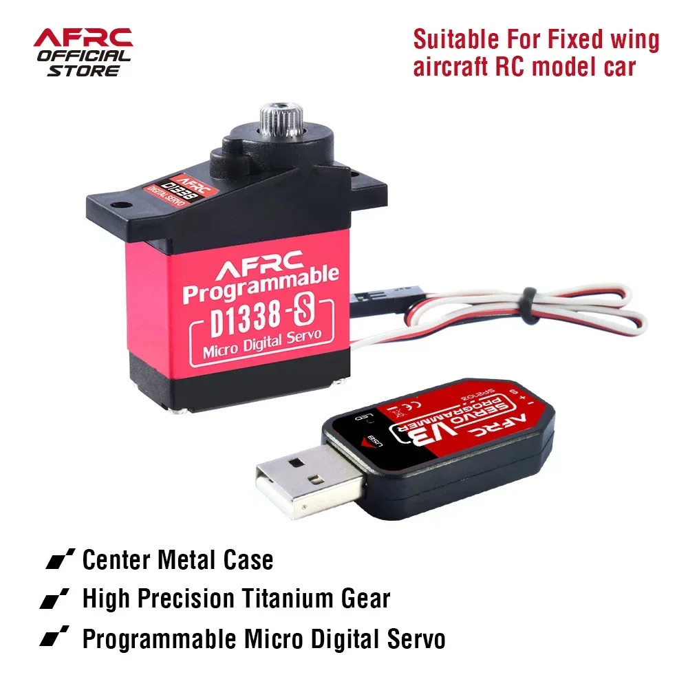 AFRC-D1338TG-S 9g 13g Programmable Micro Digital Servo For RC Crawler Car Gearbox Differential Lock Fixed Wing Aircraft DIY