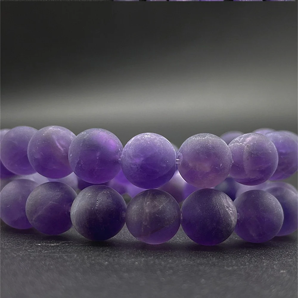 Natural Frosted Amethyst Loose Beads 4-12mm for Jewelry Making Bracelet Necklace Bracelet Keychain Crystal Accessories Wholesale