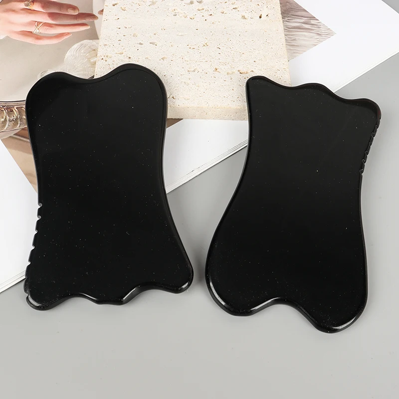 Big Obsidian Face Care Gua Sha Beauty Tool Black Crystal Stone Skin Lifting Care Massager Health Sawtooth Guasha Product