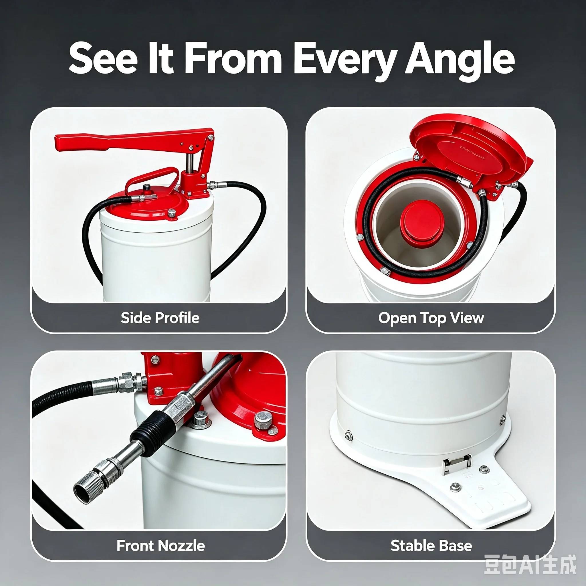 Heavy Duty Portable Manual Grease Pump High Pressure Bucket Grease Lubricator Hand Operated Grease Lubrication Equipment