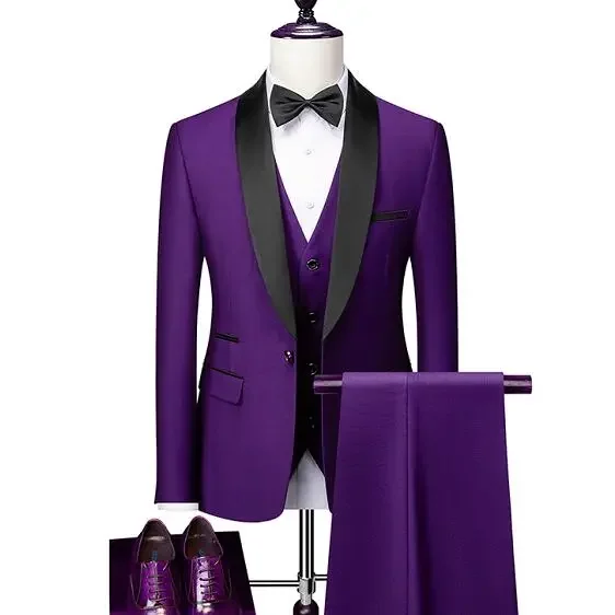 Coat Vest Trousers   Business Groomsmen Groom Wedding Dress Fprmal Blazer Pants