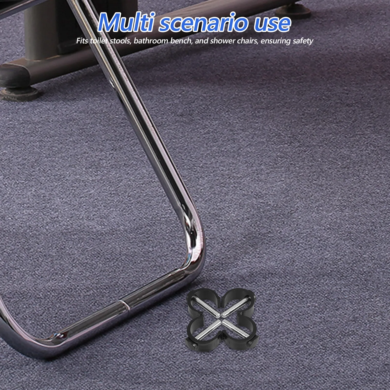 4Pcs Commode Chair C Clamp Lock Adjustable for 22Mm Tube Walker Canes Crutch Holder Replacement Pin Lock Nonskid