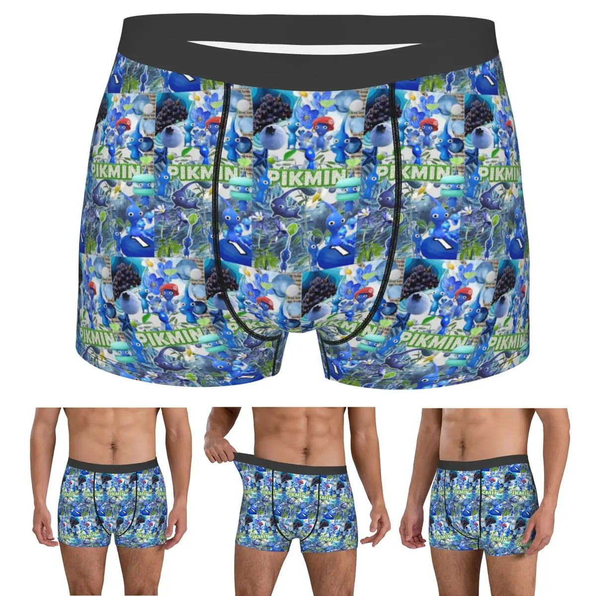 Boxer Underpants Shorts Pikmin Characters Panties Men Ventilate Underwear for Homme Man Boyfriend Gift