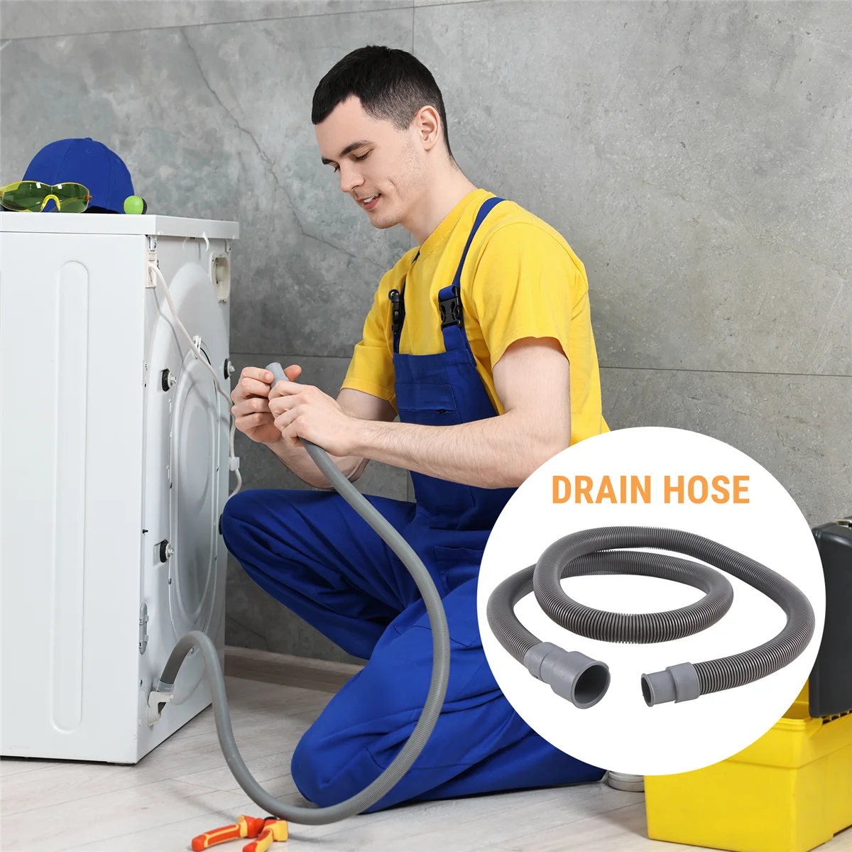 Автоматическая цилиндрическая сливная труба для стиральной машины, фитинги для дренажных шлангов, 1,5 метра