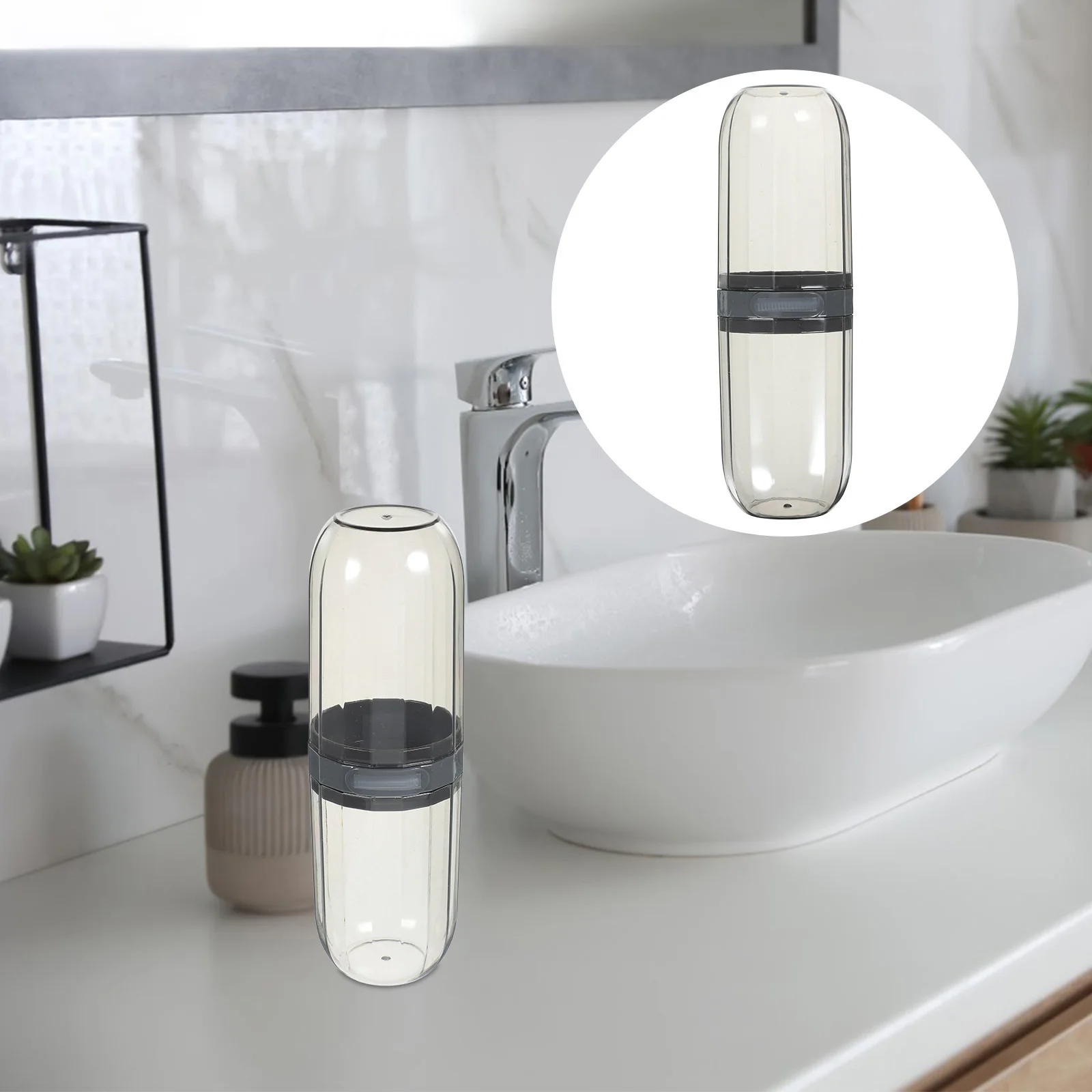 

Travel Toothbrush Container Sturdy Lightweight Holder Cup Keeps Brush Clean No Deformation Secure Seal Perfect for School Daily