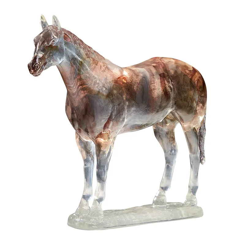 Light luxury high-end lucky horse ornament, living room office wine cabinet decoration
