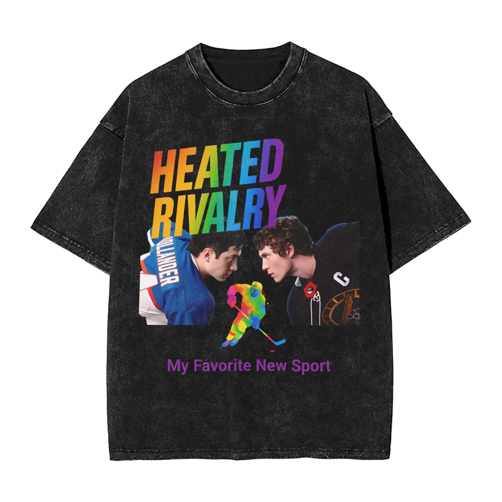 Shane Hollander & Ilya Rozanov T Shirt Washed Harajuku T-Shirt Heated Rivalry Novelty for Men Women Tops Streetwear Summer Tees
