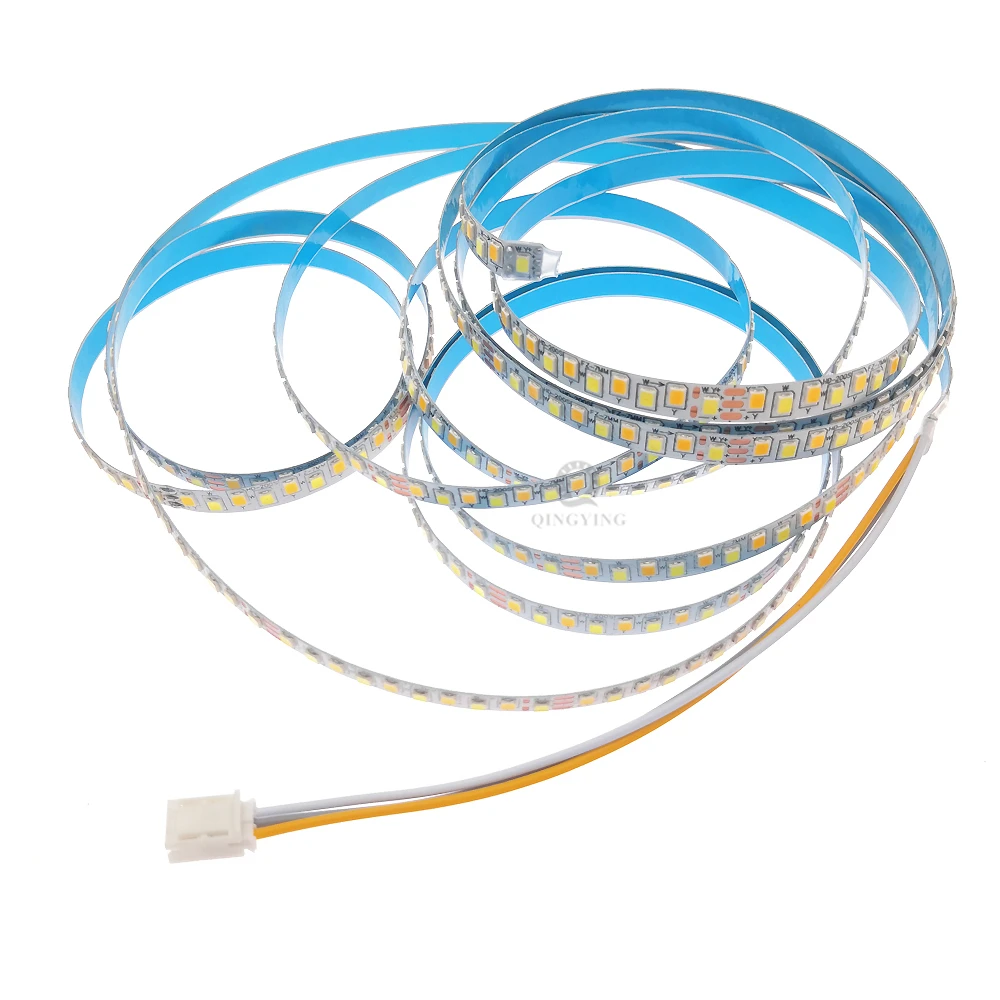 3 metry 3Pin SMD2835 200D/m podwójne kolory taśmy LED do naprawy żyrandoli, 3000K + 6500K wstęga LED 220-260mA (51-60W) x 2 kolory