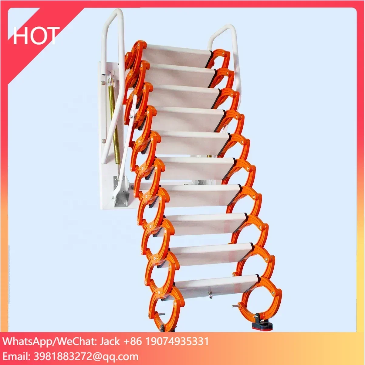 บันไดอลูมิเนียมแบบดึงลงได้ ขั้นเดียว ตรง