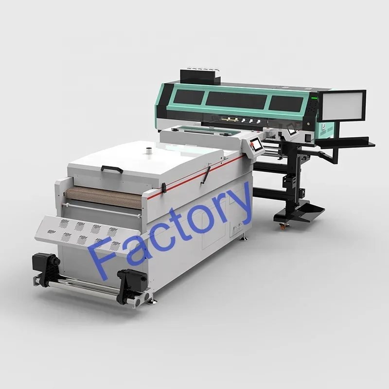 2023 new dtf drucker pet film t shirt printing machine 60 cm automatic 24 inch i3200 4 head dtf printer with powder shaker T6202