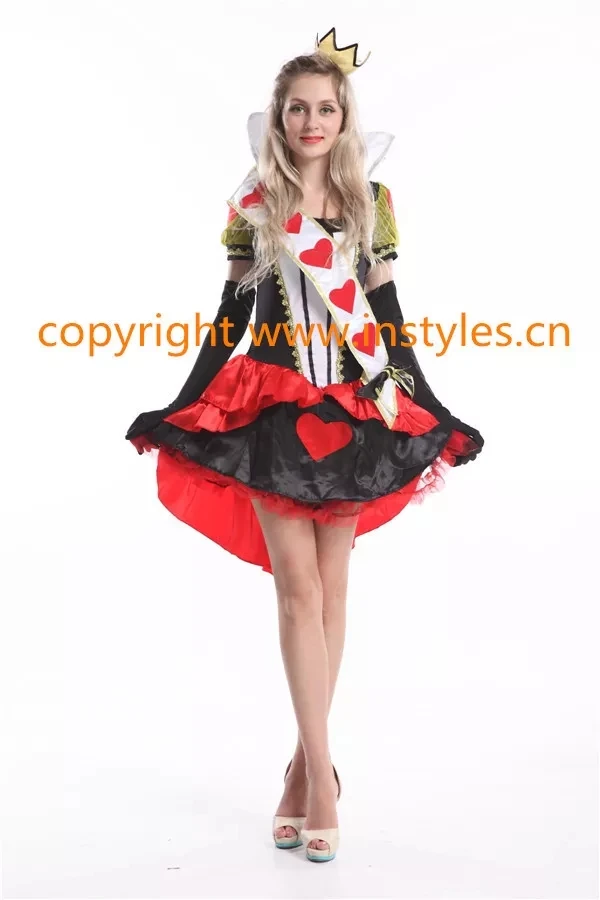 Halloween Costume Alice  Cosplay Queen of Hearts Ladies Women Fancy Dress Costume Size Xs-2xl