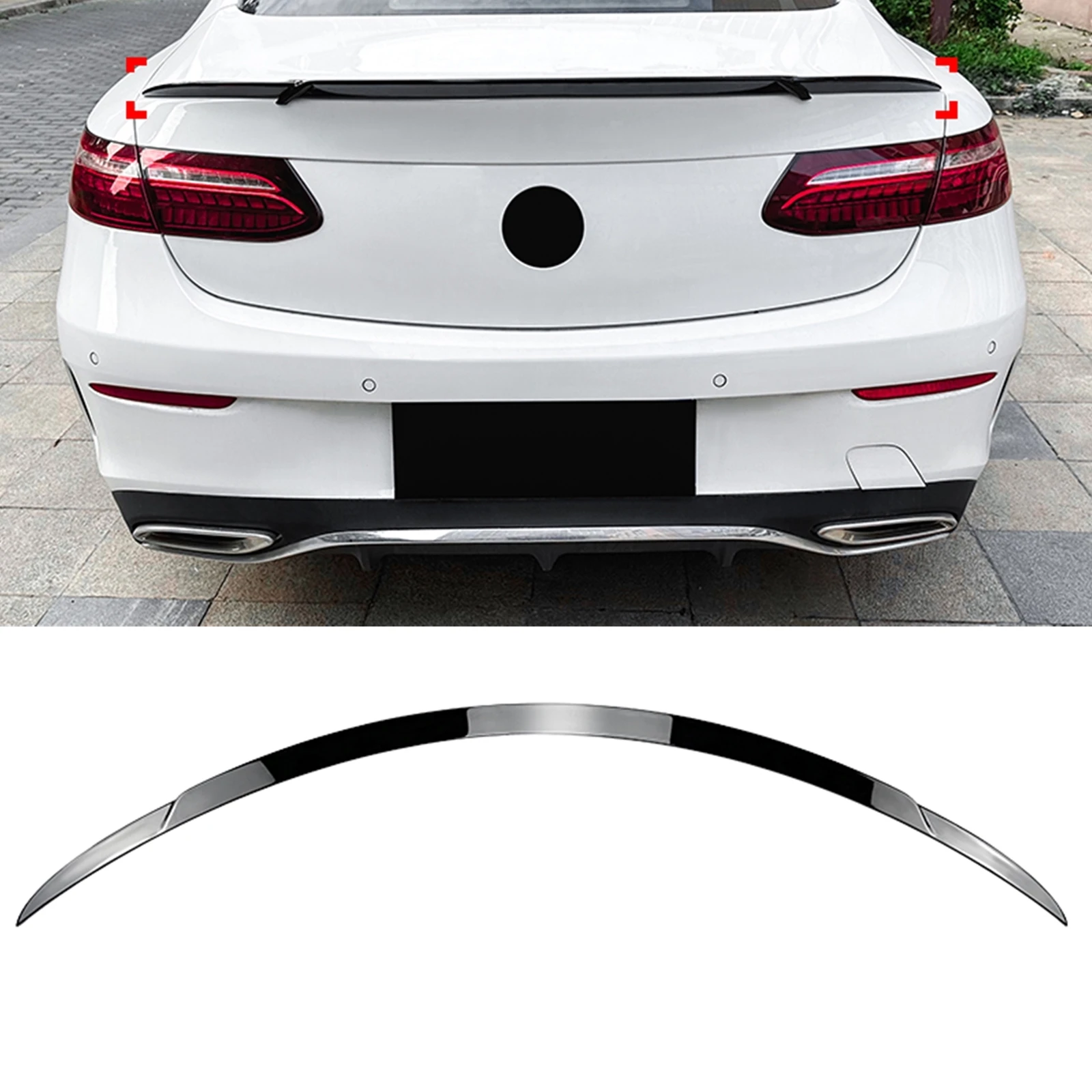 Car Rear Spoiler Wing Decklid Flap Lid Strip Trim For Mercedes Benz E Class Coupe C238 W238 E200 E300 E400 E450 2017-2023