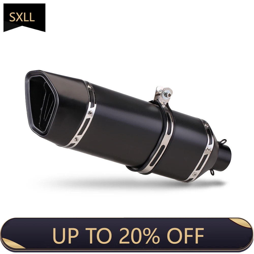 

SXLL 51Mm Universal 470mm Long Motorcycle Exhaust Silenciador End Tail Silenciador Tube Racing Exhaust Ninja400 R3 R6 CBR400R Gs