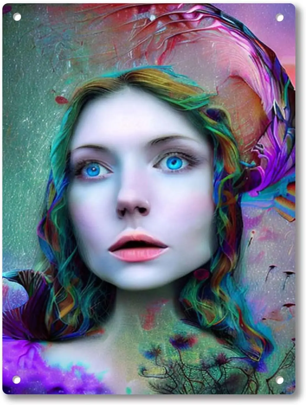 جدار معدني فن معدني من القصدير والحديد ديكور مذهول هدية شخصية علامة قصدير مقاس 8 × 12 بوصة مع إطار معدني #1