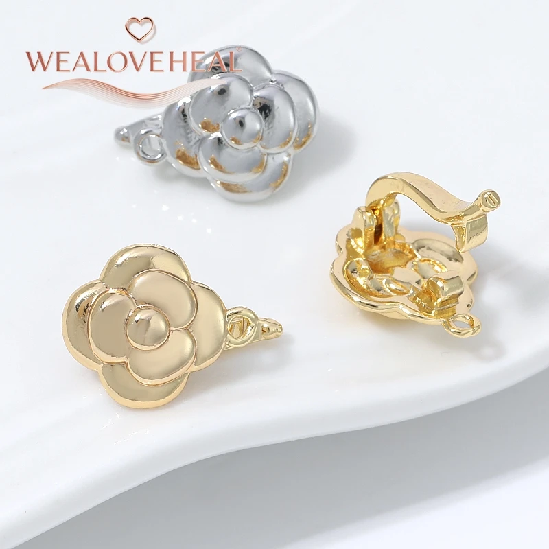 schmuckherstellung material, 1/2 Stück 18K vergoldeter Messing-Blumenperlen-Verschlussverbinder, Verschlussteile, Verschluss für Schmuck, DIY-Schmuckherstellungszubehör – Detail 17