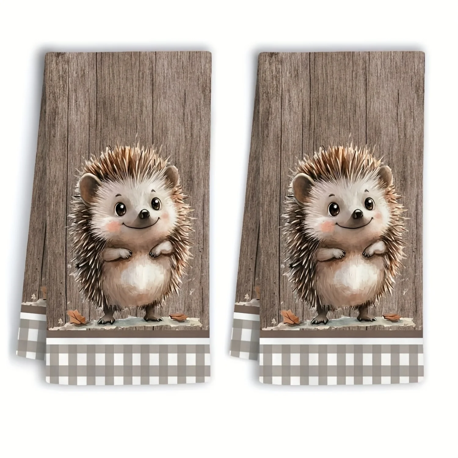 2pcs Cute Hedgehog Kitchen Towels - Microfiber Hand Towels Suitable for Easter Decor, Dining Table, Spring Table Setting