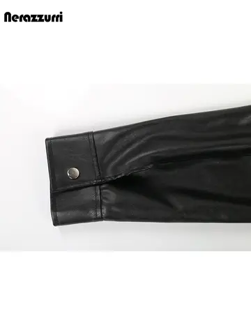 Nerazzurri Höst Cool Snygg Kort Orange Pu Läderjacka Dam Stand Collar Zip Up Svart Lyxiga Designer Unisex Kläder 10 best sales orange jacka för kvinnor - №8