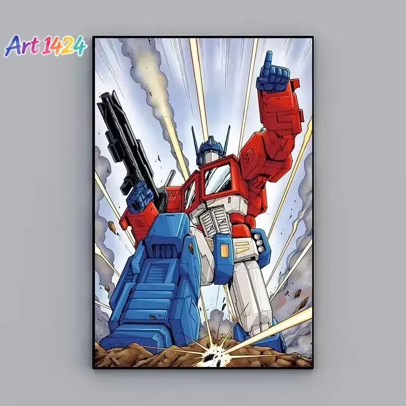 Transformers Decorative Painting Frameless Optimus Prime Anime Cartoon Printing Poster Room Decoration Canvas Mural Holiday Gift