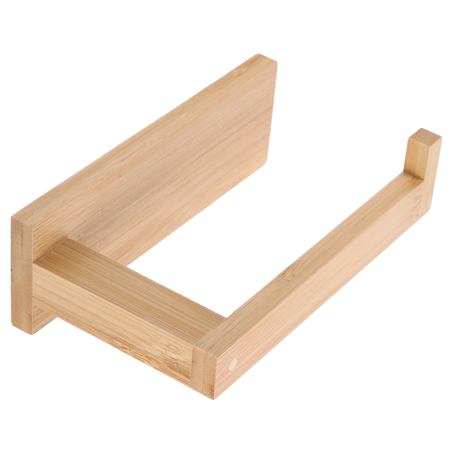 Bamboo Toilet Tissue Holder Bathroom Multi Functional Easy No Drill Installation Stylish Minimalist Design for Toilet Paper