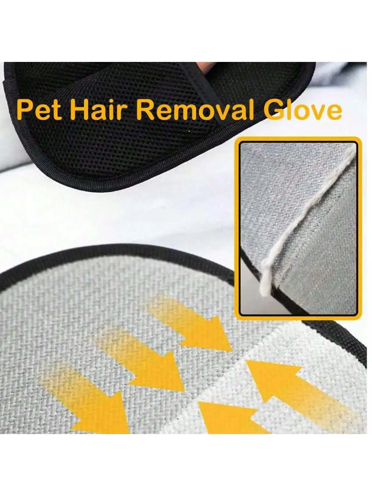 قطعتان من قفازات إزالة شعر الحيوانات الأليفة ضد الشحن الساكن، لفة قدم على كلا الجانبين، فرشاة شعر القطط، مناسبة للسجاد، أغطية السرير، Cl