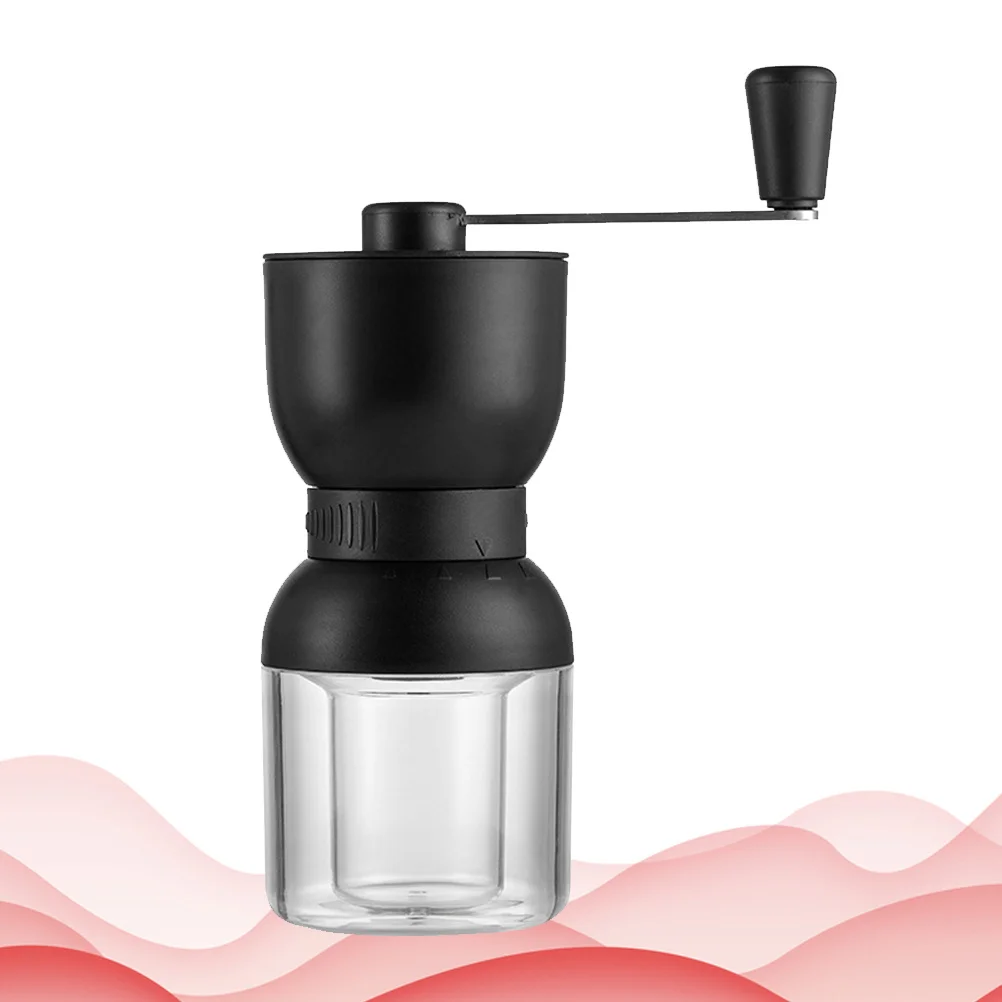 

Hand Coffee Grinder Black Porcelain Burr Manual Coffee Mill 4 Adjustable Settings Large Capacity Acrylic Design For Home