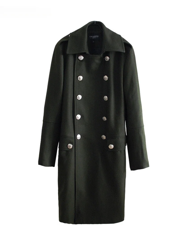 

Длинное теплое шерстяное пальто, мужское двубортное роскошное стильное европейское стильное осенне-зимнее шерстяное пальто, длина пальто