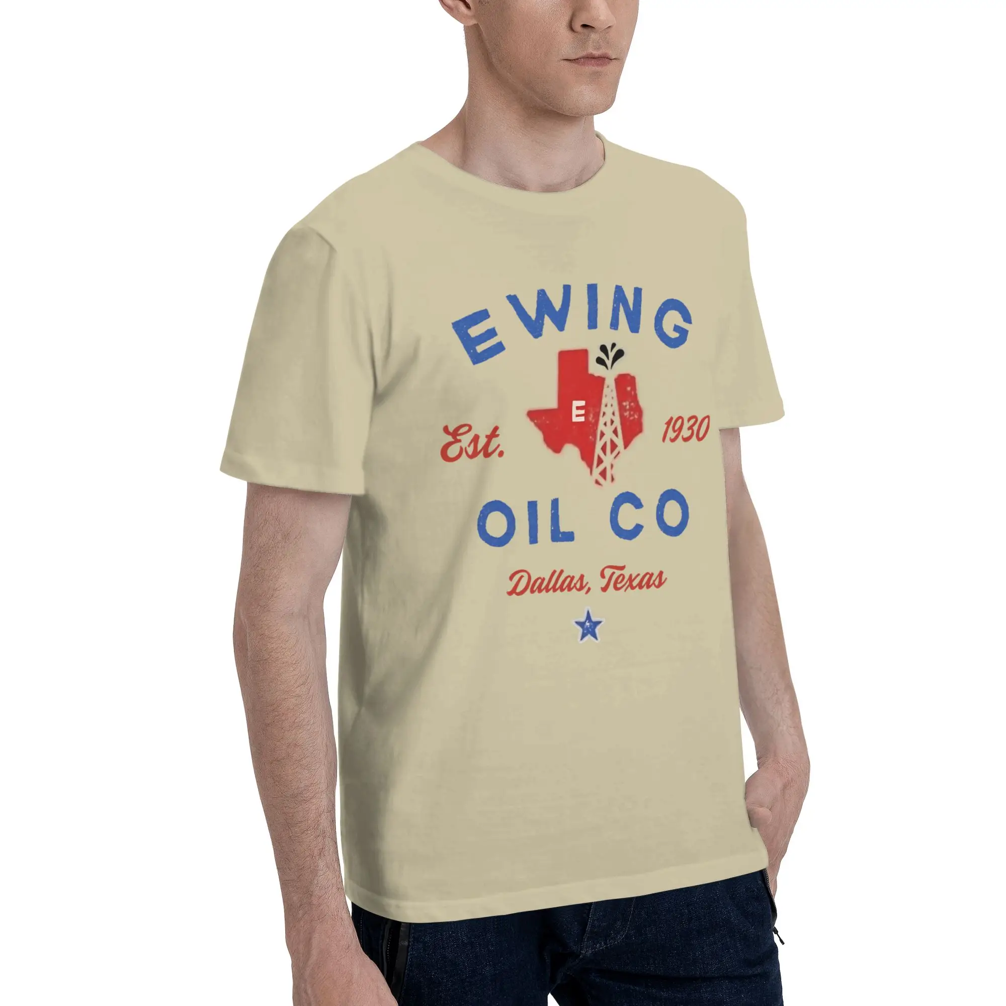 Ewing Oil Co. Dallas 70s TV Show  Accessories Unisex T Shirt 100% Cotton Tee Graphic Printed  Tops T-shirt