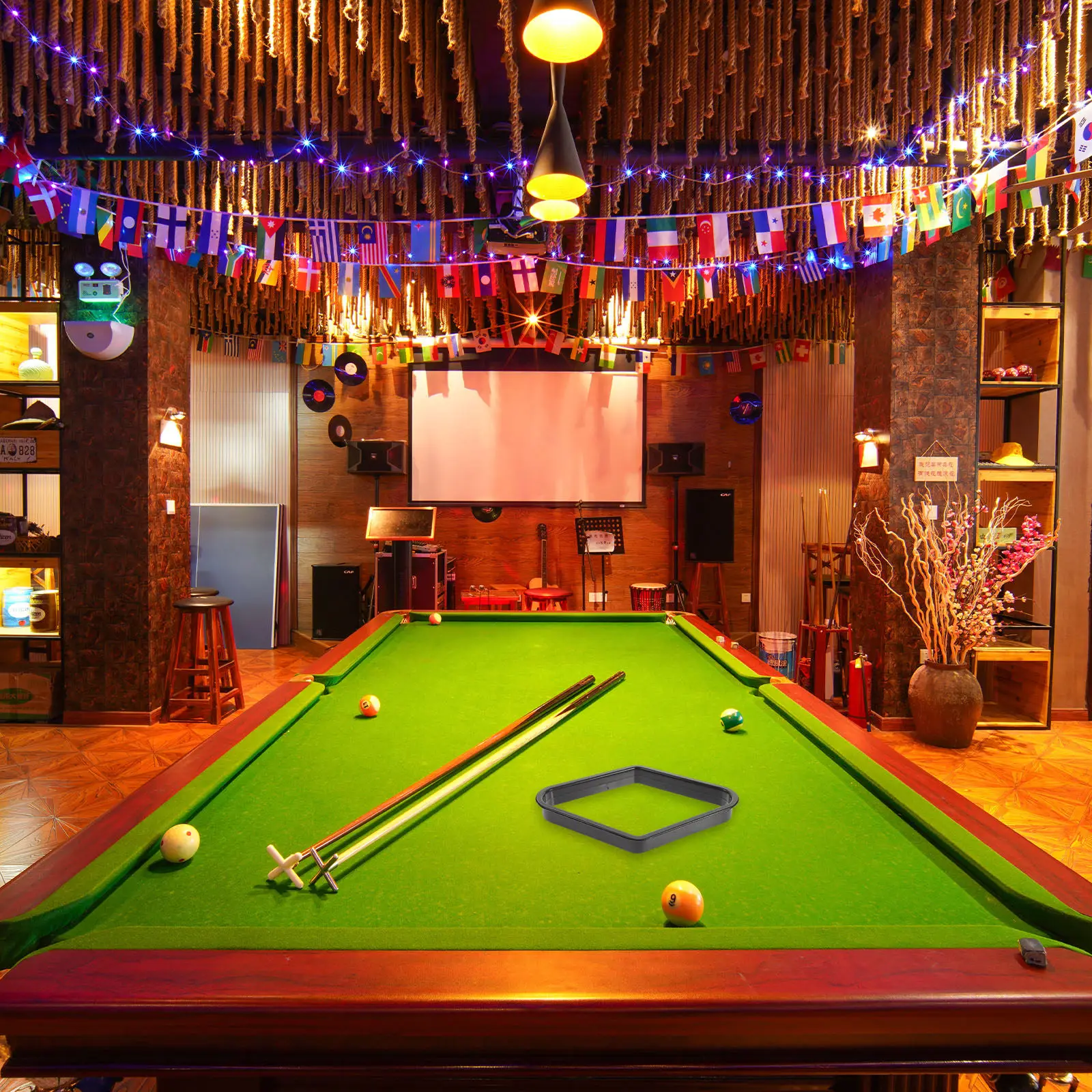 

Комплект из 2 прочных треугольных держателей для бильярдных шаров (для 9-шарового бильярда), для бильярдного стола, аксессуар для бильярдной комнаты, держатель для шаров для снукера