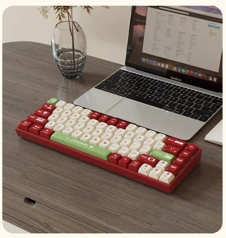 Wired mechanical keyboard double-spell keycap 68-key full-key hot-swappable cost-effective