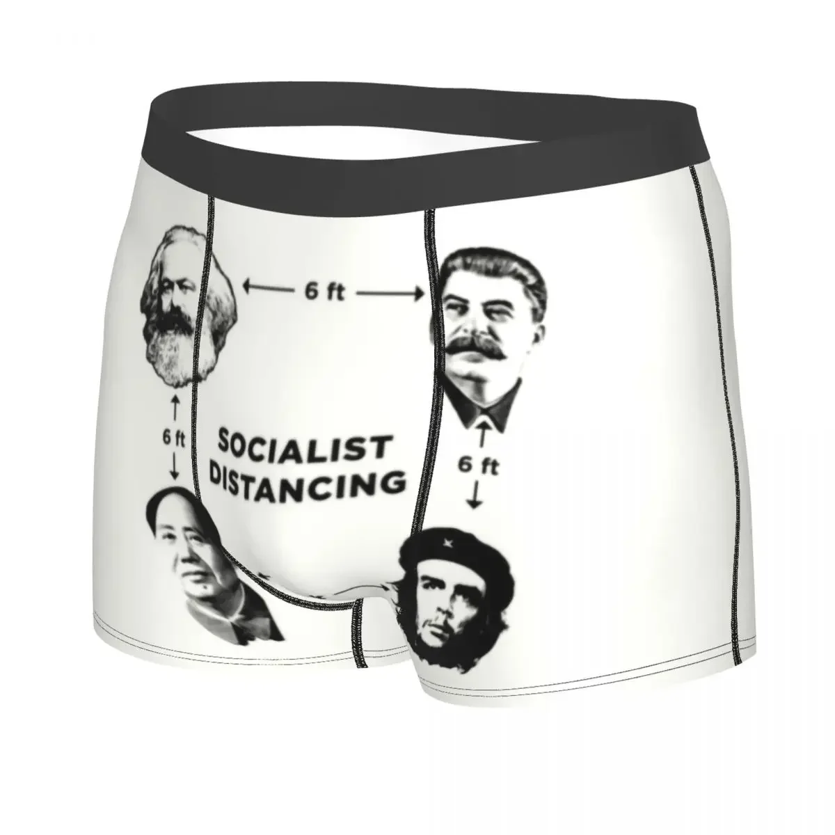 Homens Marx Stalin Shorts de Boxer Respirável, Personalizado, Cueca Distanciamento Social, Cuecas, Cuecas, Calcinhas Masculinas, Mao Guevara