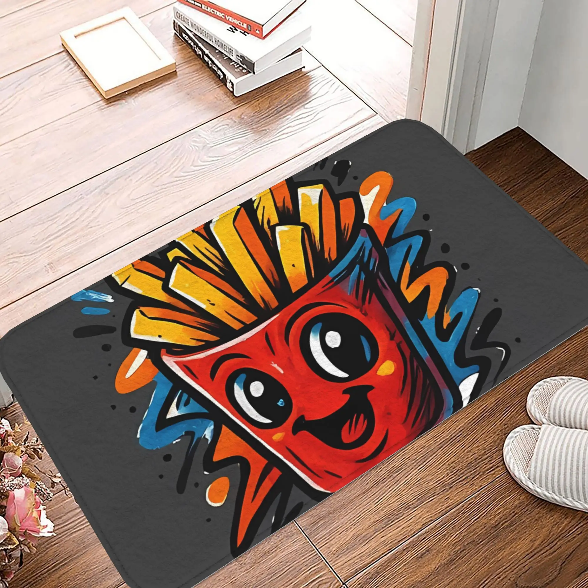 Christmas Decorations Non-slip Doormat Living Room Mat French Fries Illustration Hallway Carpet Entrance Door Rug Bedroom Decor