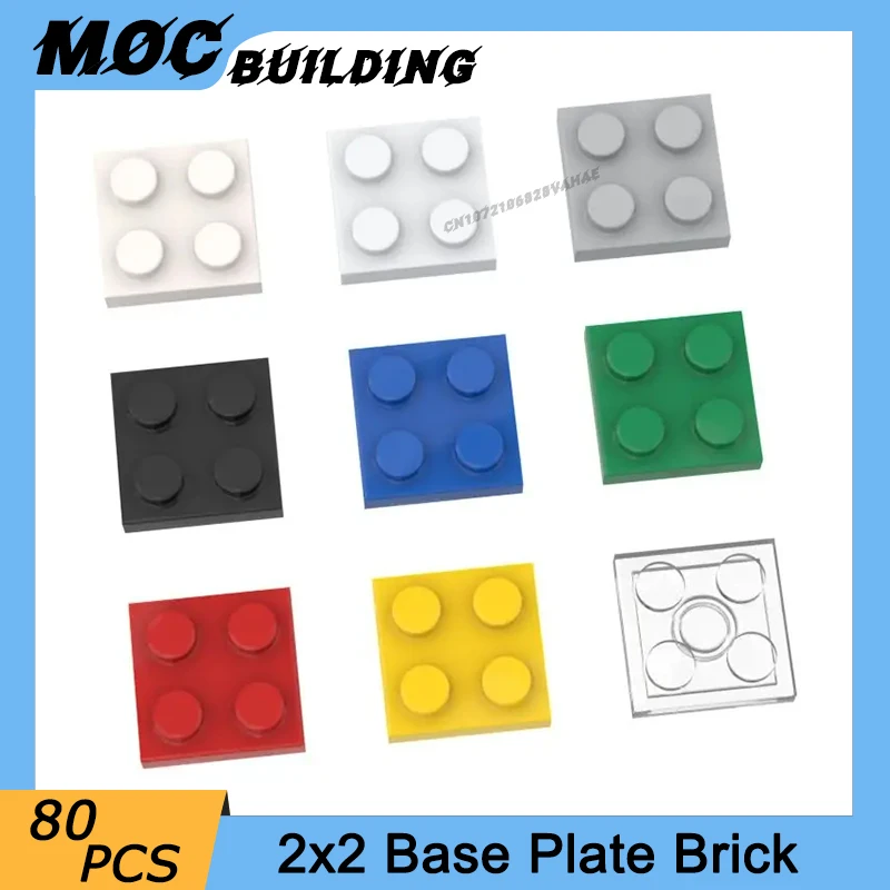 80PCS Bricks DIY Parts 3022 Plate 2x2 Building Blocks DIY Assmble Bricks Compatible MOC Spare Parts With Educational Toys Gifts