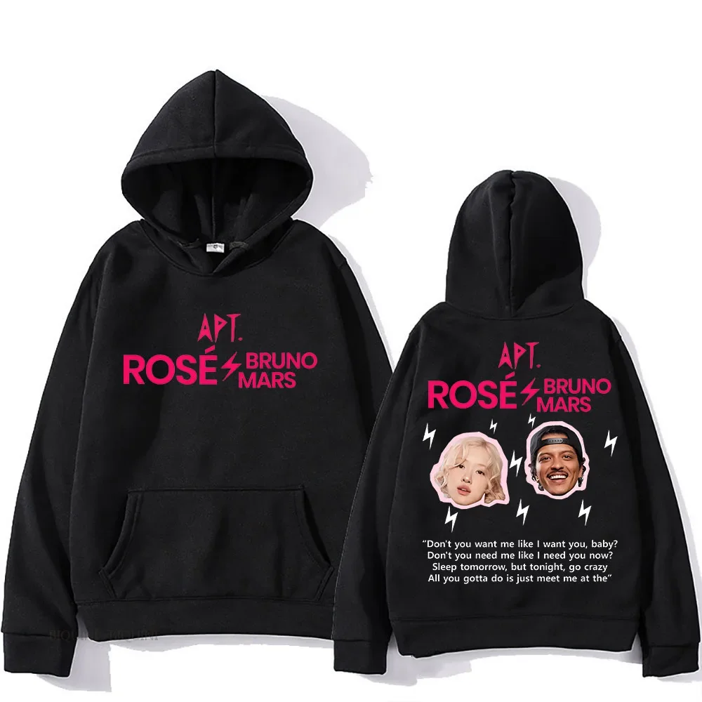 ROSÉ & Bruno Mars APT Hooded Sweatwear Couple Fleece Hooded Sweatshirt Funko Pop Hip Hop Clothes Moletom Fashion Punk Pullovers