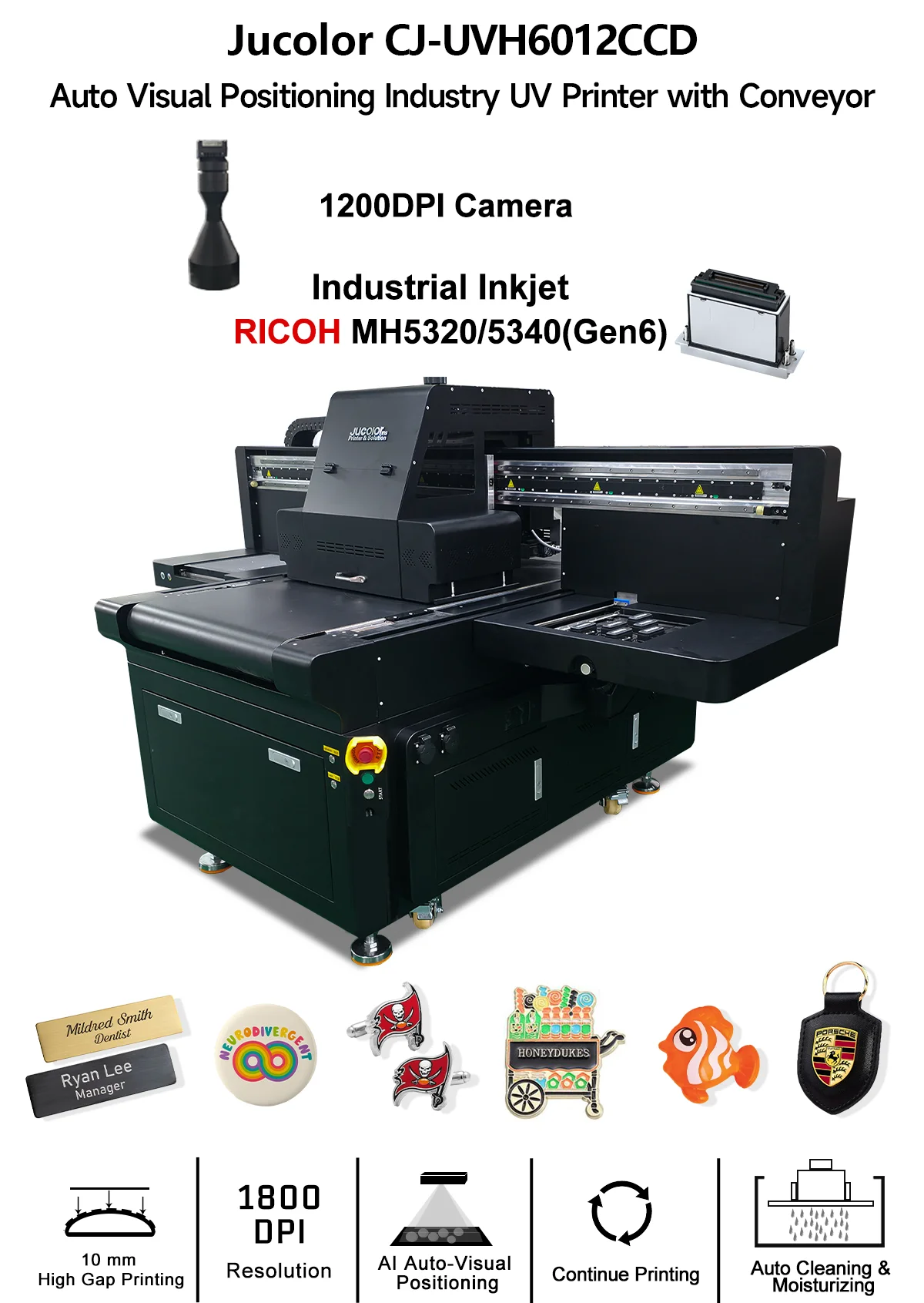 Large Format UV Printer Automated Assembly Line CCD Visual Position RICOH GEN6  Industry Metal Head Uv Printer