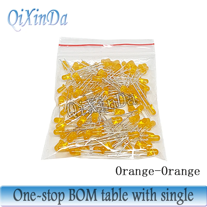 Neues 3 mm 5 mm LED-Dioden-Sortiment-Set, Weiß, Grün, Rot, Blau, Gelb, Orange, F3, F5, LEDs, Leuchtdioden, elektronisches Kit