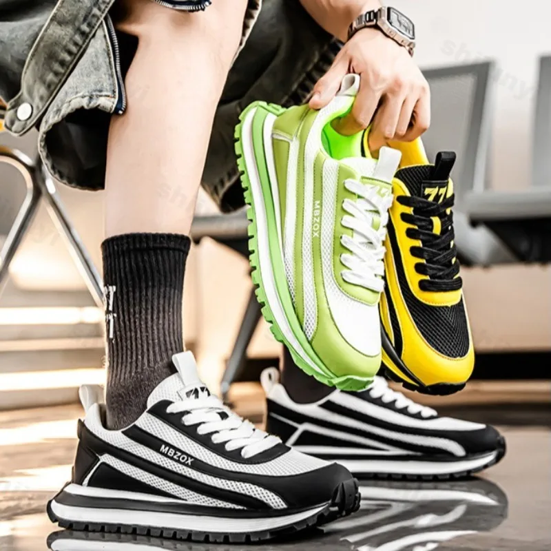 Men's Casual Shoes 2025 New Summer Mesh Breathable Fashion Trend Versatile Sports Shoes Thick Soled Comfortable Chunky sneakers