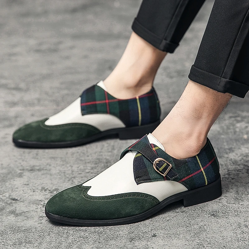 

Italian Brand Men's Genuine Leather Shoes Trend Splicing Design Party Dress Shoes Men's Suit Shoes Office Business Shoes
