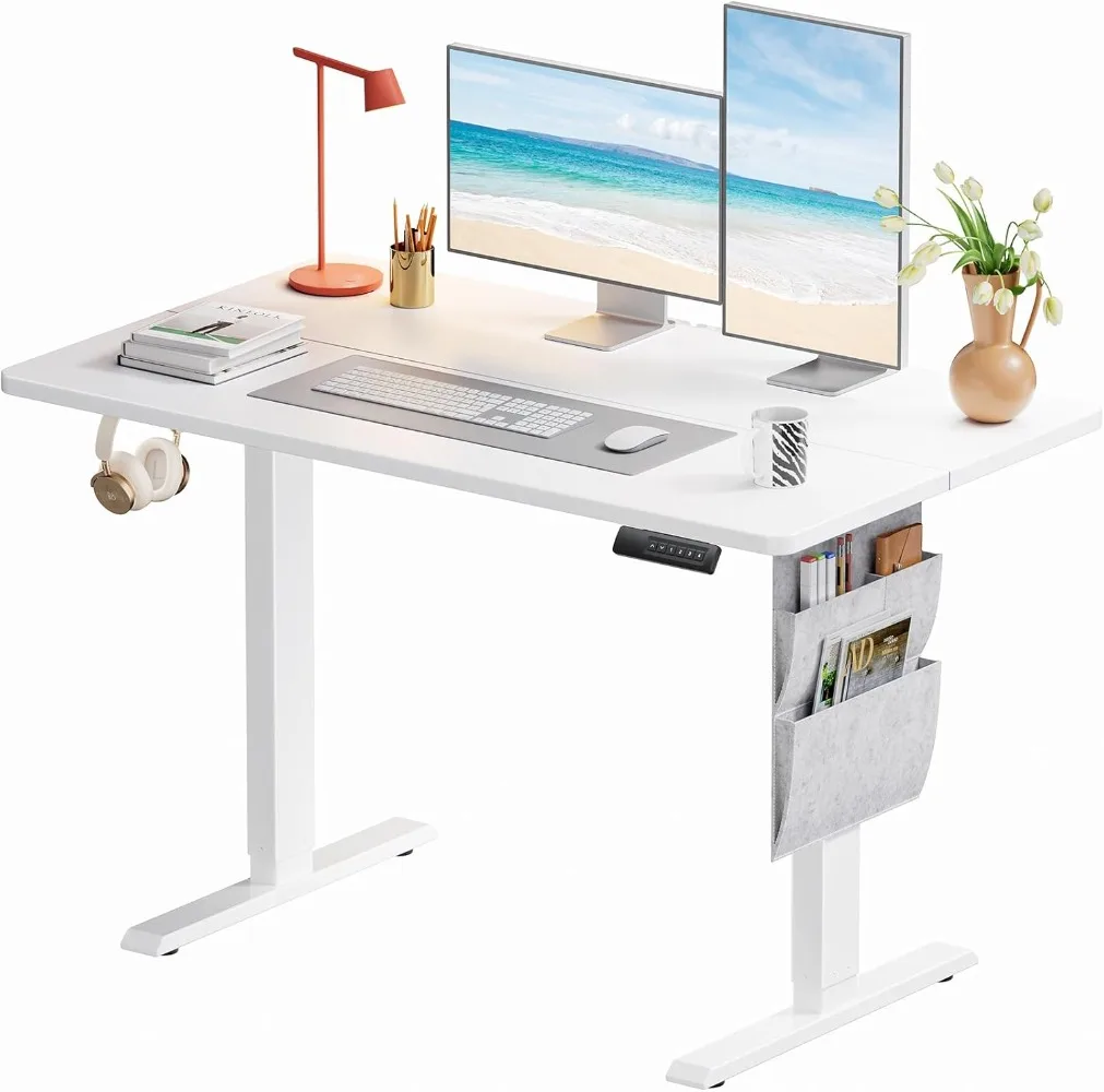 

Standing Desk Adjustable Height,55x28 Inch with Storage Bag,for Home Office Memory Preset with Headphone Hook