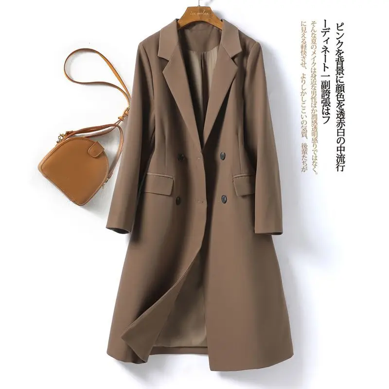 

Women Blazer 2025 New Clothing Korean Suit Style Casual Long Coat Spring Autumn Fashion Temperament Office Jacket